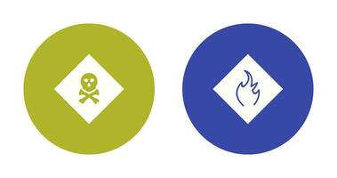 poisonous gas and Danger of flame  Icon vector