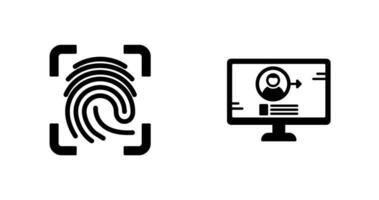 Log and Finger Print Icon vector