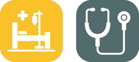 Stethoscope and Hospital Icon vector