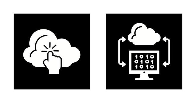 Cloud Computing and Cloud Coding Icon vector
