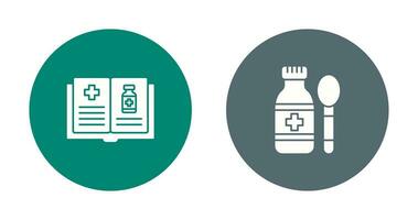 Medical Book and Syrup Icon vector