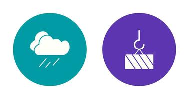 rain and heavy machinery  Icon vector