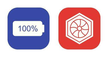 full battery and hexagonal diaphram Icon vector