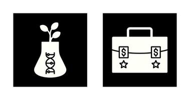 biología y maletín icono vector