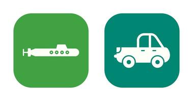 Submarine and Pickup Icon vector