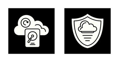 Shield and Hard Drive Icon vector