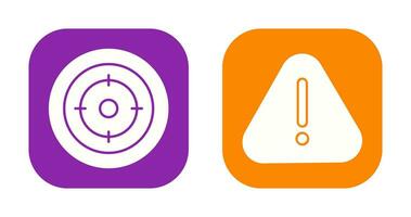 Target and Warning Icon vector