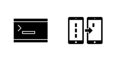 consola y datos transferir icono vector