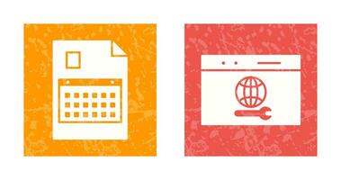 content planning and web support  Icon vector