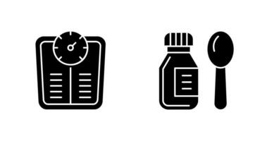 Weight Scale and Syrup Icon vector