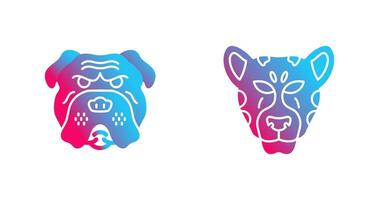 Bulldog and leopard Icon vector