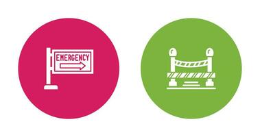 Emergency Sign and Do Not Cross Line, Icon vector