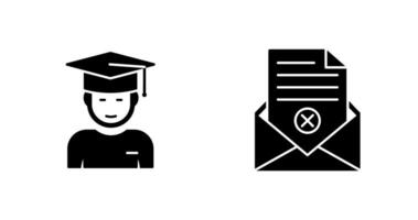 Graduate Student and Rejection Of A Letter Icon vector