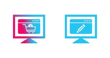 e commerce setting and edit webpage Icon vector