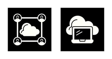 Network and Laptop Icon vector