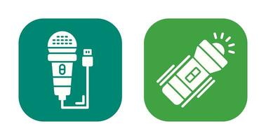 Microphone and Flashlight Icon vector
