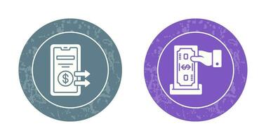 depositar y transferir icono vector