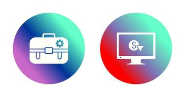 portfolio management and pay per click Icon vector