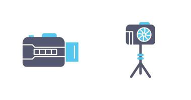 open camera and camera stand  Icon vector