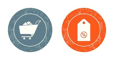 shopping cart and discount tag Icon vector