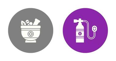 Herb and Oxygen Tank Icon vector