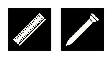 Ruler and Nail Icon vector