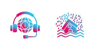 Call Center and Disaster Icon vector