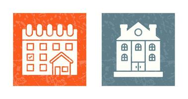 Calendar and Mansion Icon vector