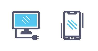 Monitor and Smartphone Icon vector