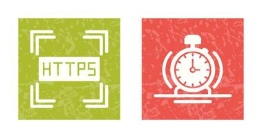 Https and Alarm Icon vector