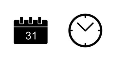 icono de calendario y reloj vector