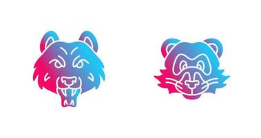 Bear and Ferret Icon vector