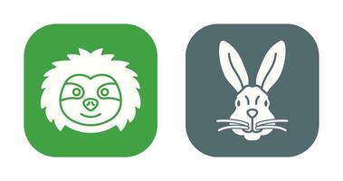 Sloth and Rabbit Icon vector
