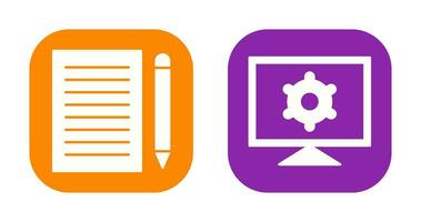 write feedback and computer settings Icon vector