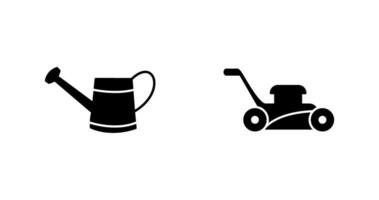 Watering tool and Lawn Mower Icon vector