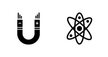 Atom and Magnet,attraction Icon vector