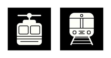 cable coche y tren icono vector