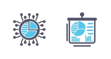 Pie Chart and Presentation Icon vector