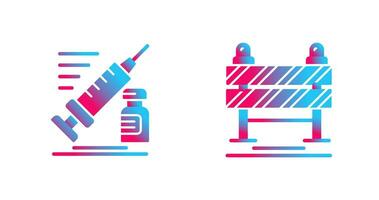 Syringe and Road Blockade Icon vector