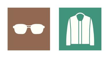 lentes y chaqueta icono vector