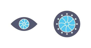 eye and optical diaphram Icon vector