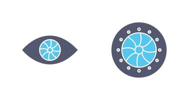 eye and optical diaphram Icon vector