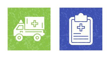 Ambulance and prescription Icon vector