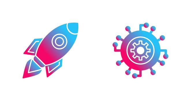 lanzamiento y Progreso icono vector