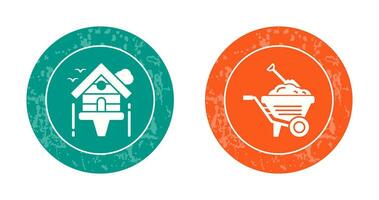 Diging and Birdhouse Icon vector