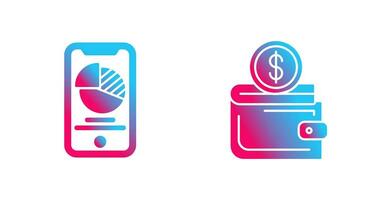 Pie Chart and Wallet Icon vector