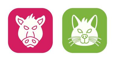 Pig and Cat Icon vector