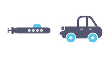 Submarine and Pickup Icon vector