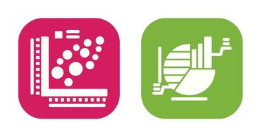 Plot and Pie Chart Icon vector