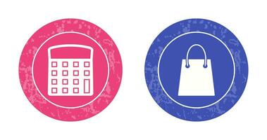 calculator and shopping bag Icon vector